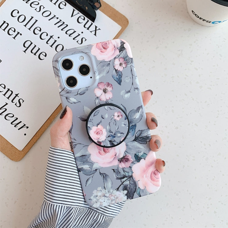 For iPhone 12 Pro Max Shockproof IMD TPU Protective Case with Folding Holder