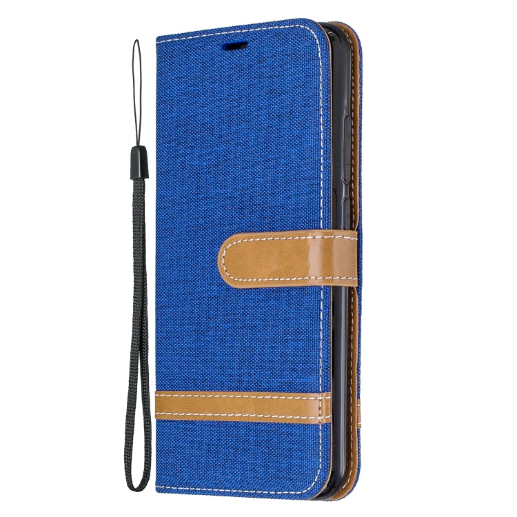 For Xiaomi Redmi Note 8 Color Matching Denim Texture Horizontal Flip Leather Case with Holder & Card Slots & Wallet & Lanyard