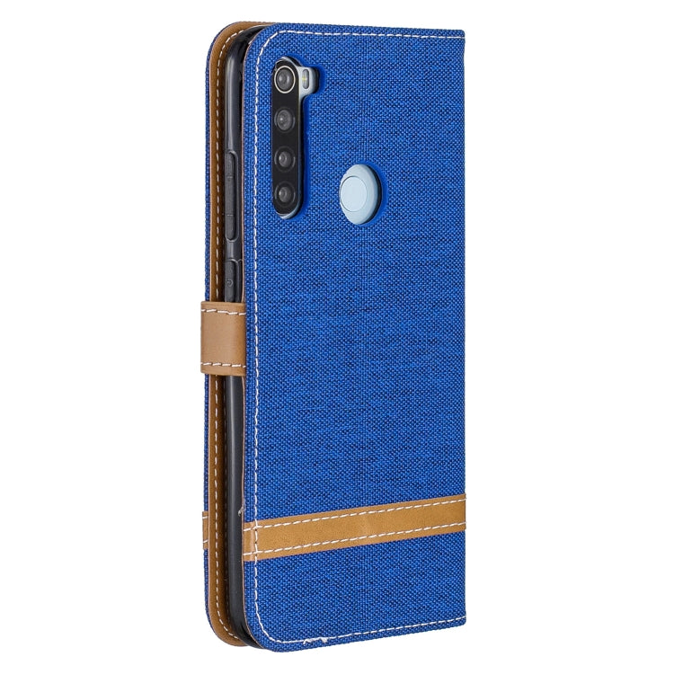 For Xiaomi Redmi Note 8 Color Matching Denim Texture Horizontal Flip Leather Case with Holder & Card Slots & Wallet & Lanyard