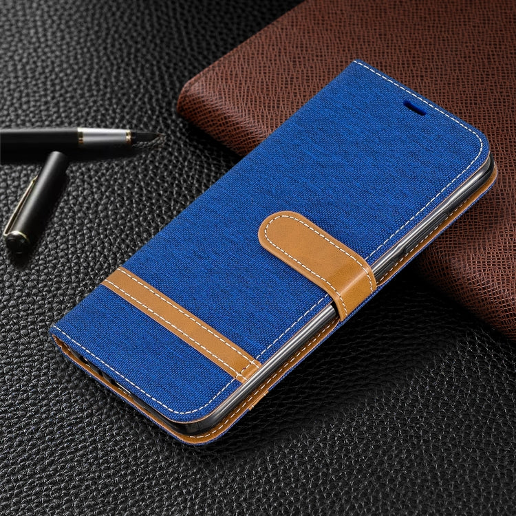 For Xiaomi Redmi Note 8 Color Matching Denim Texture Horizontal Flip Leather Case with Holder & Card Slots & Wallet & Lanyard