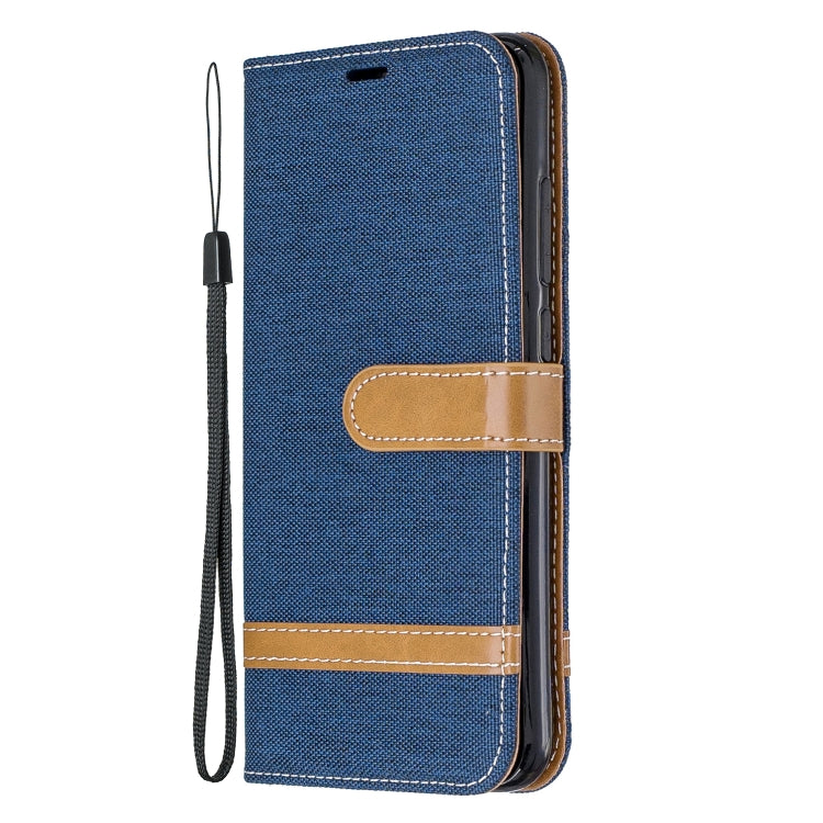 For Xiaomi Redmi Note 8 Color Matching Denim Texture Horizontal Flip Leather Case with Holder & Card Slots & Wallet & Lanyard