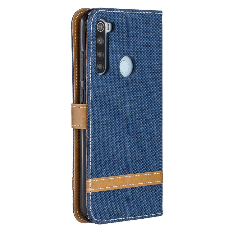 For Xiaomi Redmi Note 8 Color Matching Denim Texture Horizontal Flip Leather Case with Holder & Card Slots & Wallet & Lanyard