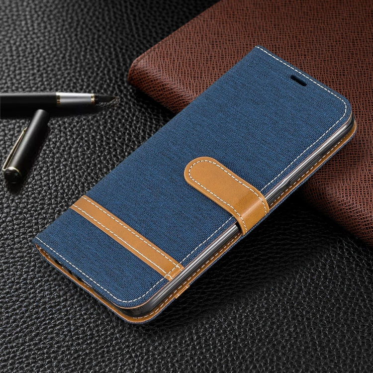 For Xiaomi Redmi Note 8 Color Matching Denim Texture Horizontal Flip Leather Case with Holder & Card Slots & Wallet & Lanyard