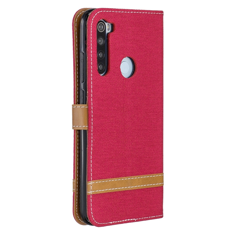 For Xiaomi Redmi Note 8 Color Matching Denim Texture Horizontal Flip Leather Case with Holder & Card Slots & Wallet & Lanyard