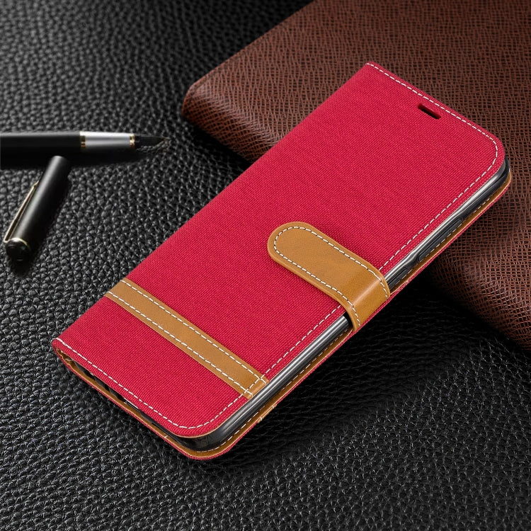 For Xiaomi Redmi Note 8 Color Matching Denim Texture Horizontal Flip Leather Case with Holder & Card Slots & Wallet & Lanyard