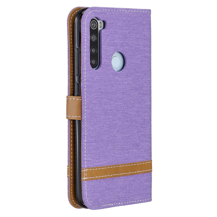 For Xiaomi Redmi Note 8 Color Matching Denim Texture Horizontal Flip Leather Case with Holder & Card Slots & Wallet & Lanyard