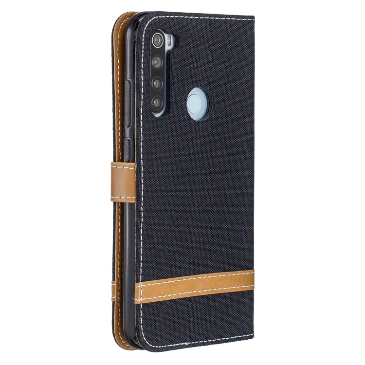 For Xiaomi Redmi Note 8 Color Matching Denim Texture Horizontal Flip Leather Case with Holder & Card Slots & Wallet & Lanyard