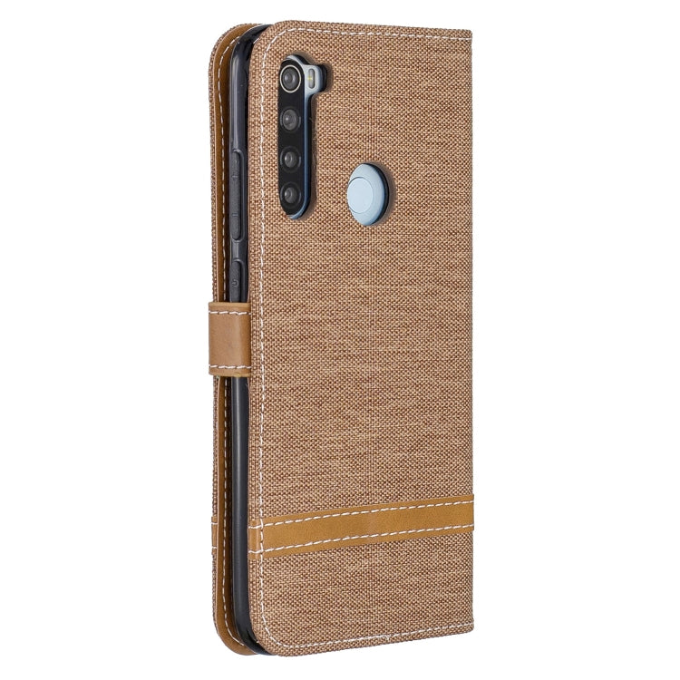 For Xiaomi Redmi Note 8 Color Matching Denim Texture Horizontal Flip Leather Case with Holder & Card Slots & Wallet & Lanyard