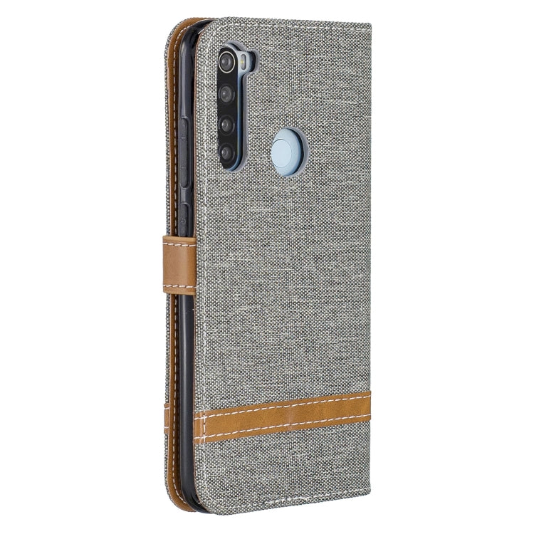 For Xiaomi Redmi Note 8 Color Matching Denim Texture Horizontal Flip Leather Case with Holder & Card Slots & Wallet & Lanyard