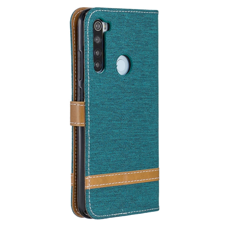 For Xiaomi Redmi Note 8 Color Matching Denim Texture Horizontal Flip Leather Case with Holder & Card Slots & Wallet & Lanyard