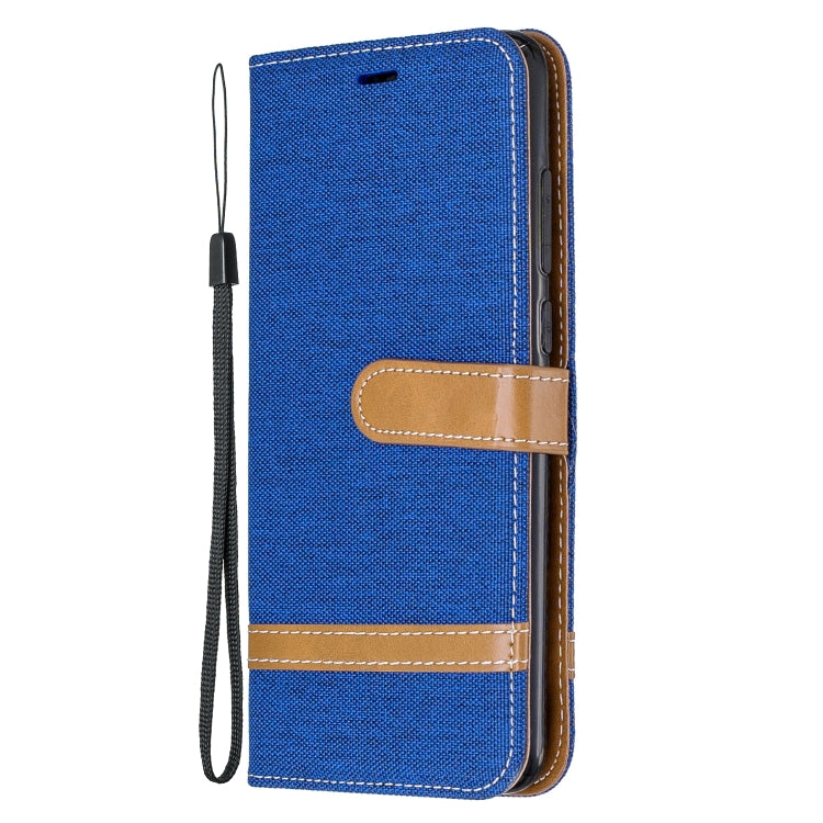 For Xiaomi Redmi Note 8 Pro Color Matching Denim Texture Horizontal Flip Leather Case with Holder & Card Slots & Wallet & Lanyard