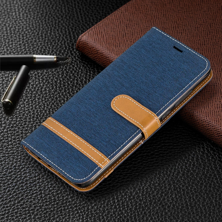 For Xiaomi Redmi Note 8 Pro Color Matching Denim Texture Horizontal Flip Leather Case with Holder & Card Slots & Wallet & Lanyard