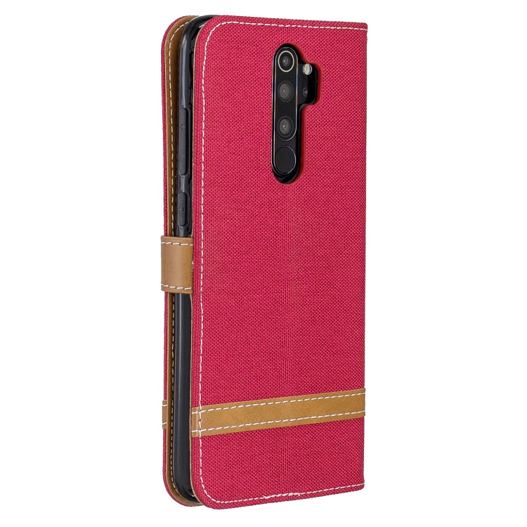 For Xiaomi Redmi Note 8 Pro Color Matching Denim Texture Horizontal Flip Leather Case with Holder & Card Slots & Wallet & Lanyard