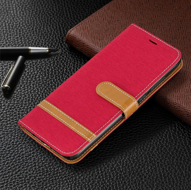 For Xiaomi Redmi Note 8 Pro Color Matching Denim Texture Horizontal Flip Leather Case with Holder & Card Slots & Wallet & Lanyard