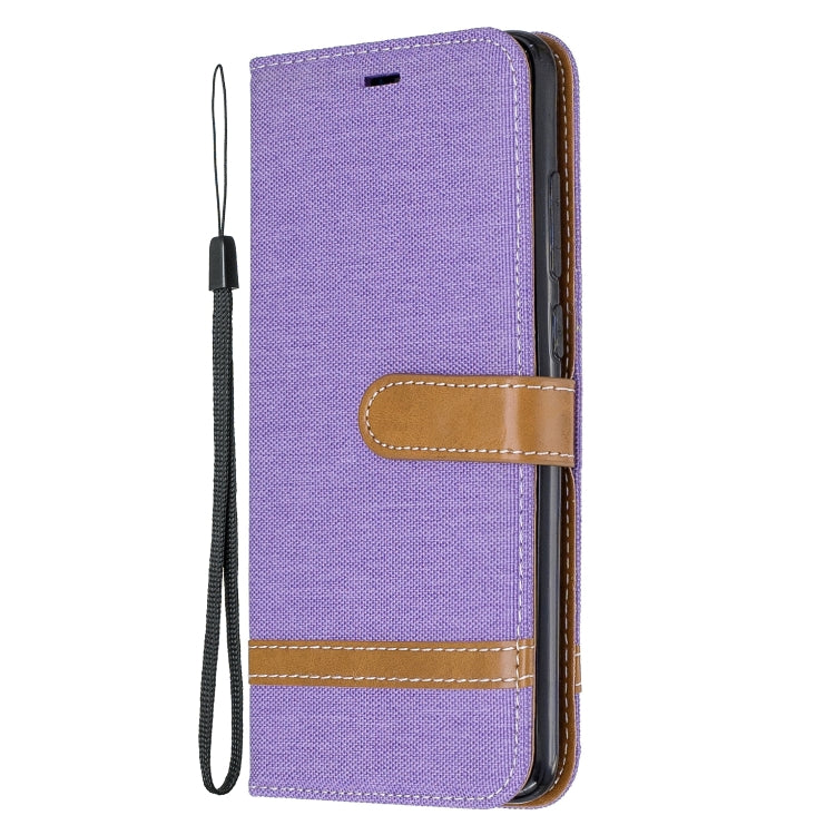 For Xiaomi Redmi Note 8 Pro Color Matching Denim Texture Horizontal Flip Leather Case with Holder & Card Slots & Wallet & Lanyard