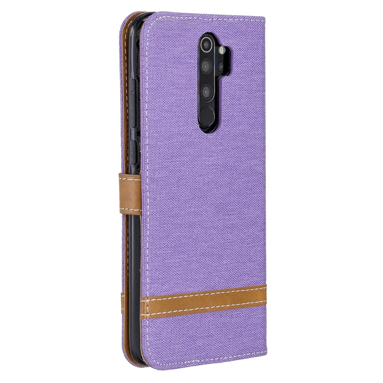 For Xiaomi Redmi Note 8 Pro Color Matching Denim Texture Horizontal Flip Leather Case with Holder & Card Slots & Wallet & Lanyard