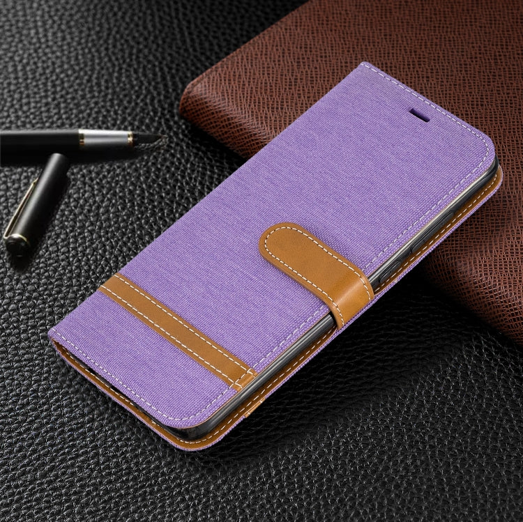 For Xiaomi Redmi Note 8 Pro Color Matching Denim Texture Horizontal Flip Leather Case with Holder & Card Slots & Wallet & Lanyard