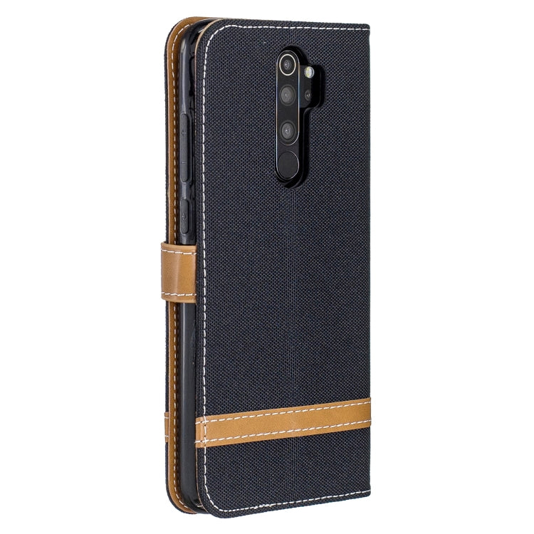 For Xiaomi Redmi Note 8 Pro Color Matching Denim Texture Horizontal Flip Leather Case with Holder & Card Slots & Wallet & Lanyard