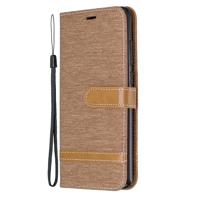 For Xiaomi Redmi Note 8 Pro Color Matching Denim Texture Horizontal Flip Leather Case with Holder & Card Slots & Wallet & Lanyard