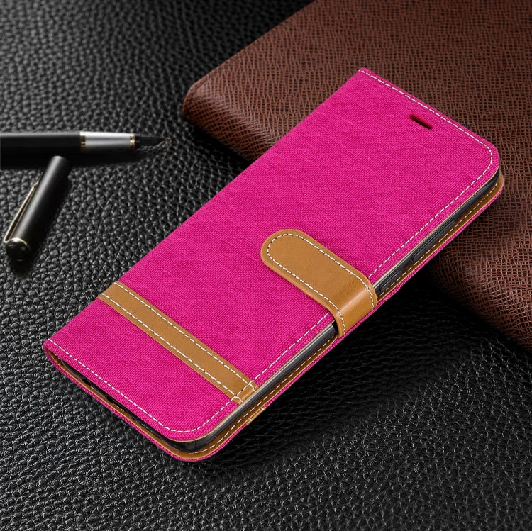 For Xiaomi Redmi Note 8 Pro Color Matching Denim Texture Horizontal Flip Leather Case with Holder & Card Slots & Wallet & Lanyard