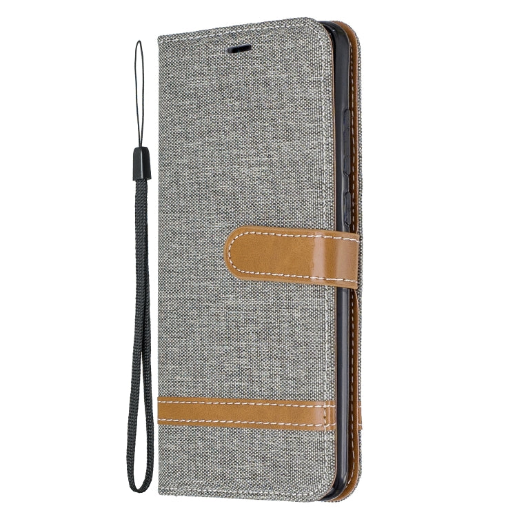 For Xiaomi Redmi Note 8 Pro Color Matching Denim Texture Horizontal Flip Leather Case with Holder & Card Slots & Wallet & Lanyard