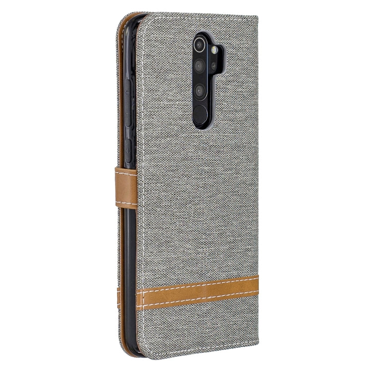 For Xiaomi Redmi Note 8 Pro Color Matching Denim Texture Horizontal Flip Leather Case with Holder & Card Slots & Wallet & Lanyard