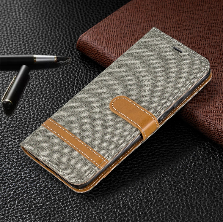 For Xiaomi Redmi Note 8 Pro Color Matching Denim Texture Horizontal Flip Leather Case with Holder & Card Slots & Wallet & Lanyard