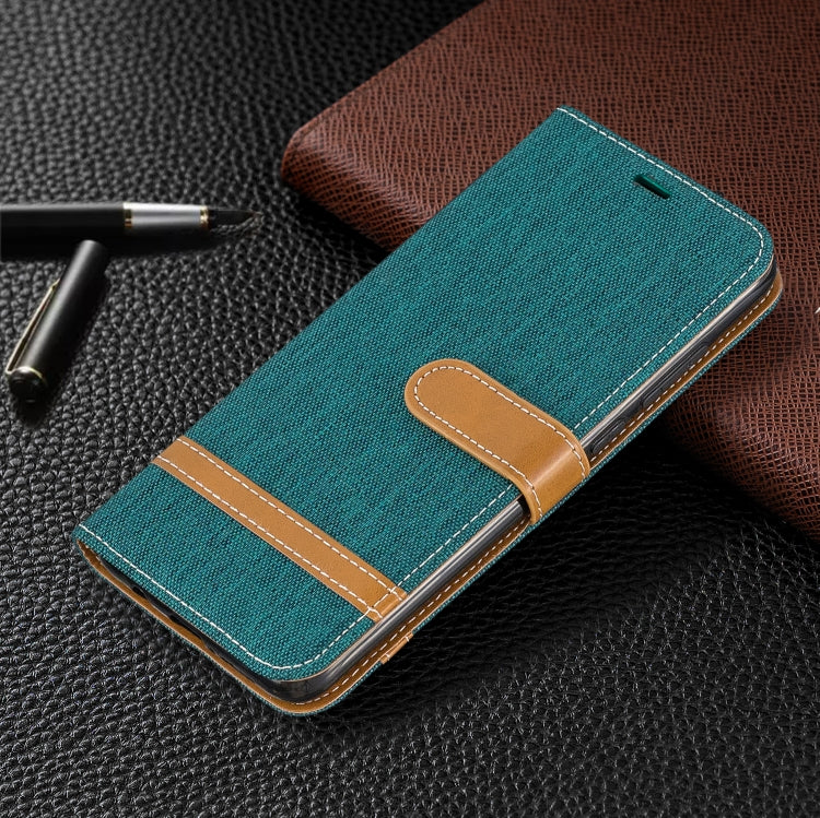 For Xiaomi Redmi Note 8 Pro Color Matching Denim Texture Horizontal Flip Leather Case with Holder & Card Slots & Wallet & Lanyard