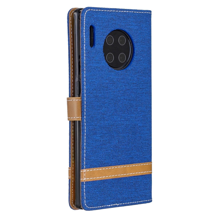 For Huawei Mate 30 Pro Color Matching Denim Texture Horizontal Flip Leather Case with Holder & Card Slots & Wallet & Lanyard