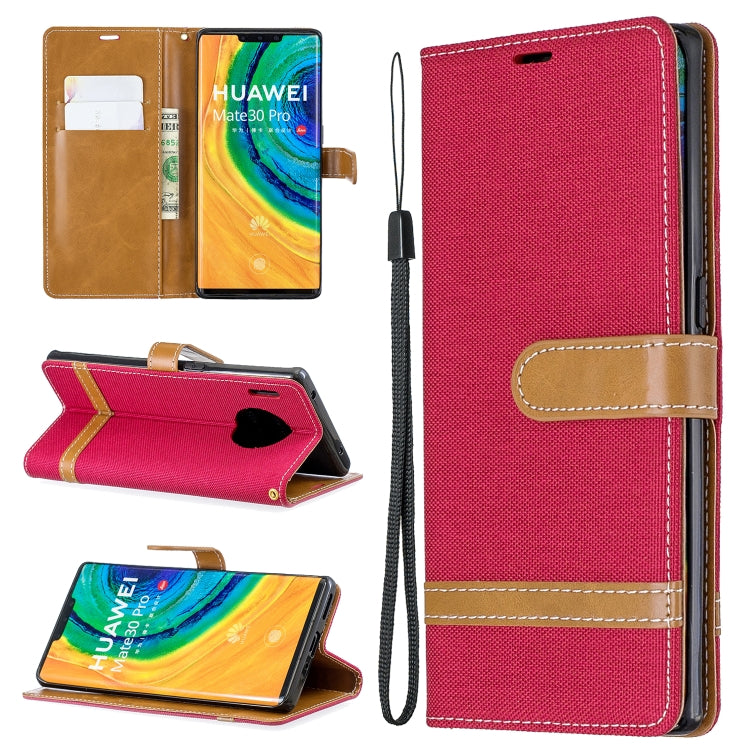For Huawei Mate 30 Pro Color Matching Denim Texture Horizontal Flip Leather Case with Holder & Card Slots & Wallet & Lanyard