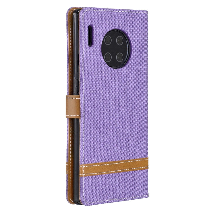 For Huawei Mate 30 Pro Color Matching Denim Texture Horizontal Flip Leather Case with Holder & Card Slots & Wallet & Lanyard