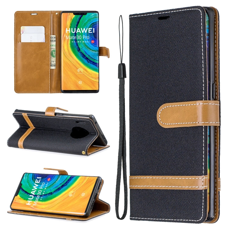 For Huawei Mate 30 Pro Color Matching Denim Texture Horizontal Flip Leather Case with Holder & Card Slots & Wallet & Lanyard
