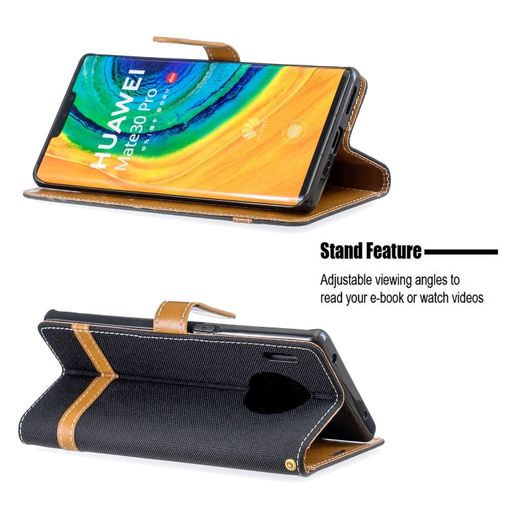 For Huawei Mate 30 Pro Color Matching Denim Texture Horizontal Flip Leather Case with Holder & Card Slots & Wallet & Lanyard