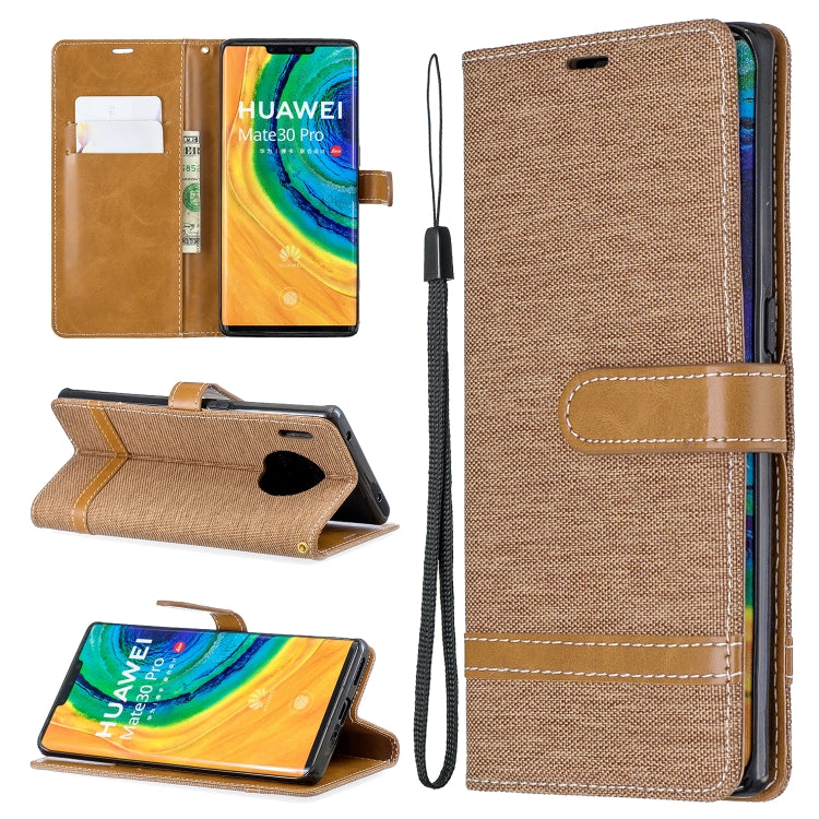 For Huawei Mate 30 Pro Color Matching Denim Texture Horizontal Flip Leather Case with Holder & Card Slots & Wallet & Lanyard