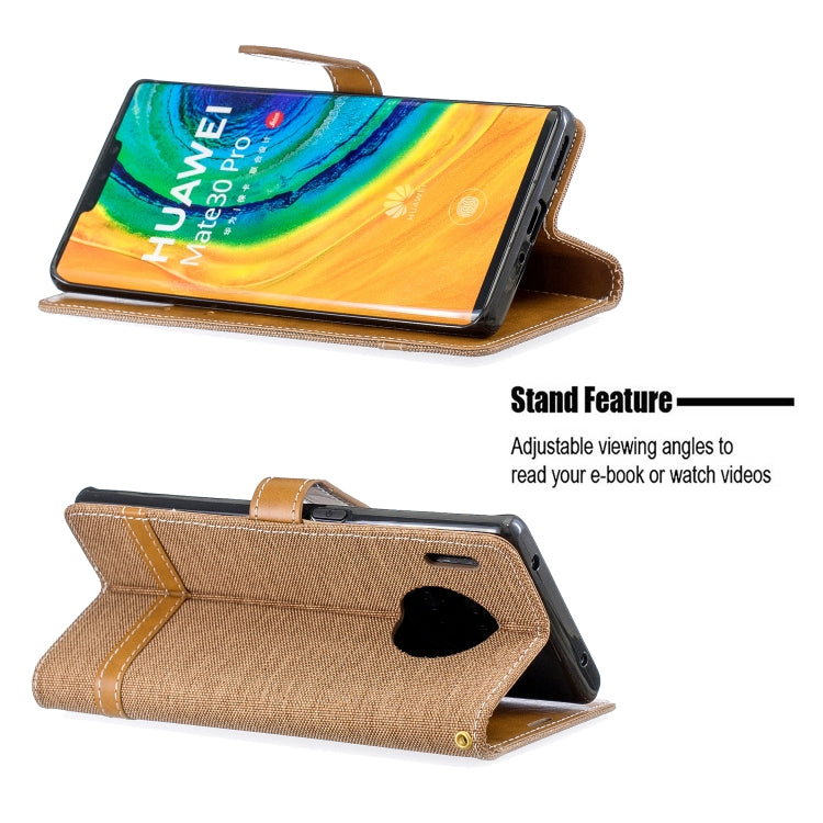 For Huawei Mate 30 Pro Color Matching Denim Texture Horizontal Flip Leather Case with Holder & Card Slots & Wallet & Lanyard