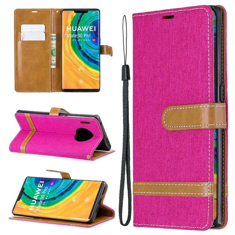 For Huawei Mate 30 Pro Color Matching Denim Texture Horizontal Flip Leather Case with Holder & Card Slots & Wallet & Lanyard
