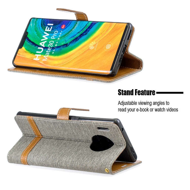 For Huawei Mate 30 Pro Color Matching Denim Texture Horizontal Flip Leather Case with Holder & Card Slots & Wallet & Lanyard