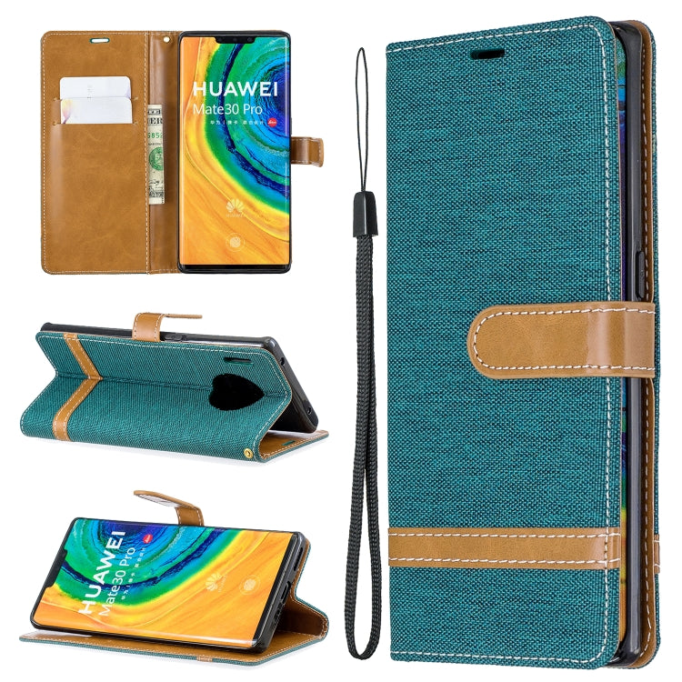 For Huawei Mate 30 Pro Color Matching Denim Texture Horizontal Flip Leather Case with Holder & Card Slots & Wallet & Lanyard