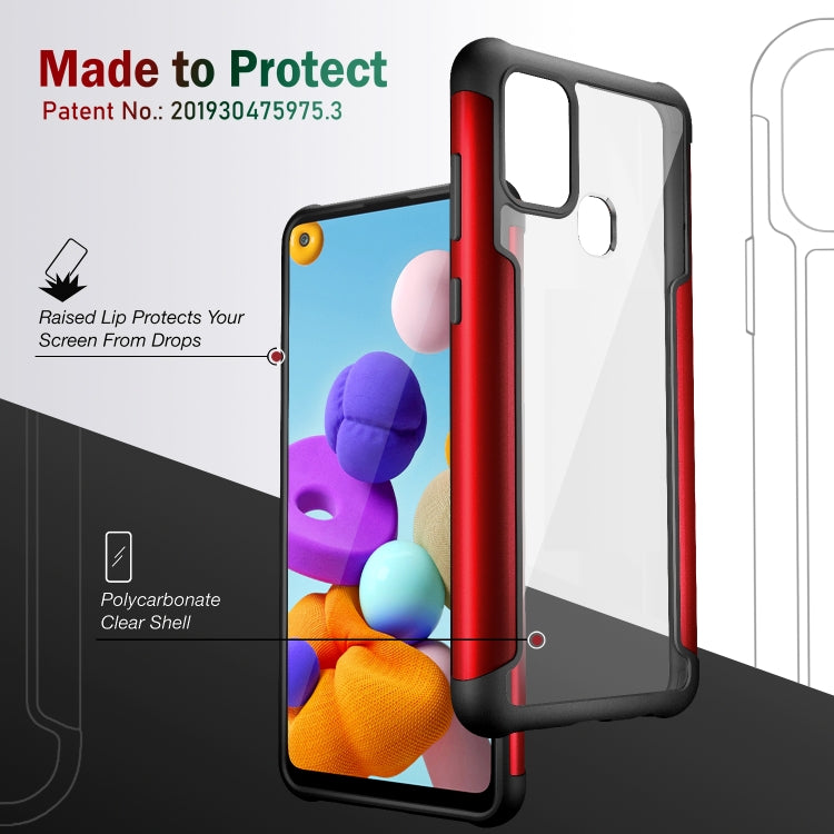 For Samsung Galaxy A21s Iron Man Series Metal PC + TPU Protective Case