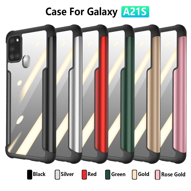 For Samsung Galaxy A21s Iron Man Series Metal PC + TPU Protective Case