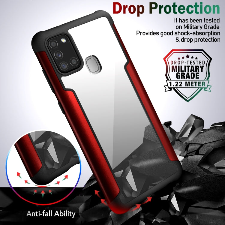 For Samsung Galaxy A21s Iron Man Series Metal PC + TPU Protective Case
