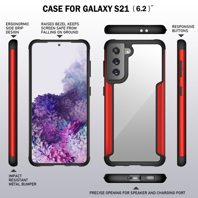 For Samsung Galaxy S21 5G Iron Man Series Metal PC + TPU Protective Case