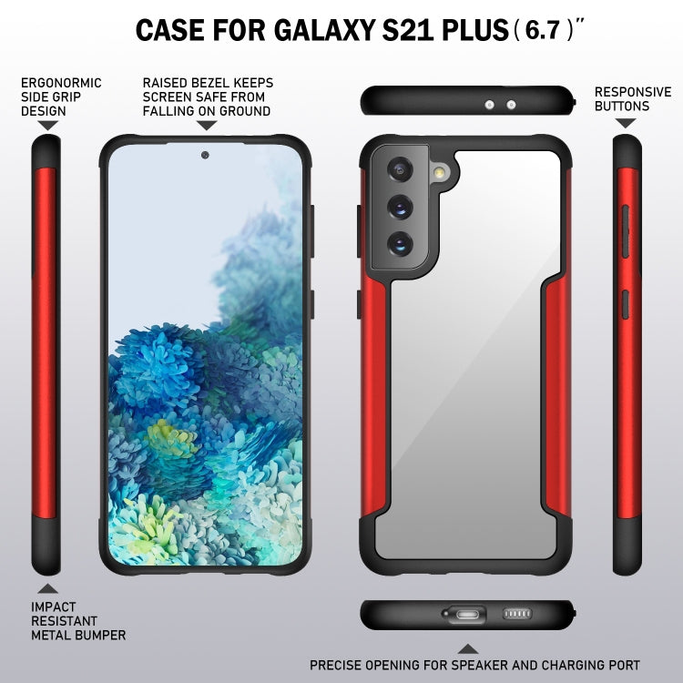 For Samsung Galaxy S21+ 5G Iron Man Series Metal PC + TPU Protective Case