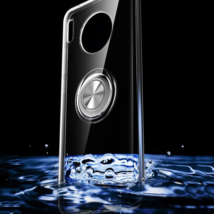 For Huawei Mate 30 Shockproof Transparent TPU Protective Case with Metal Ring Holder