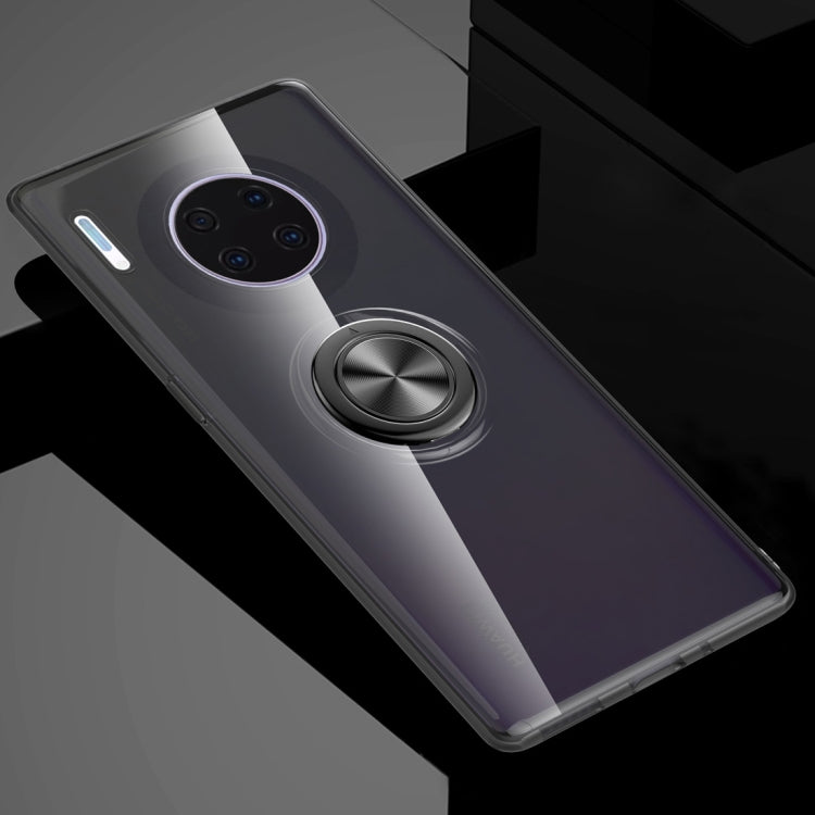 For Huawei Mate 30 Pro Shockproof Transparent TPU Protective Case with Metal Ring Holder