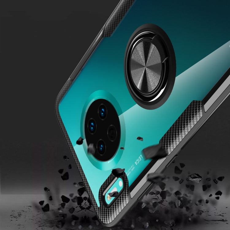 For Huawei Mate 30 Shockproof TPU + Acrylic Protective Case with Metal Ring Holder