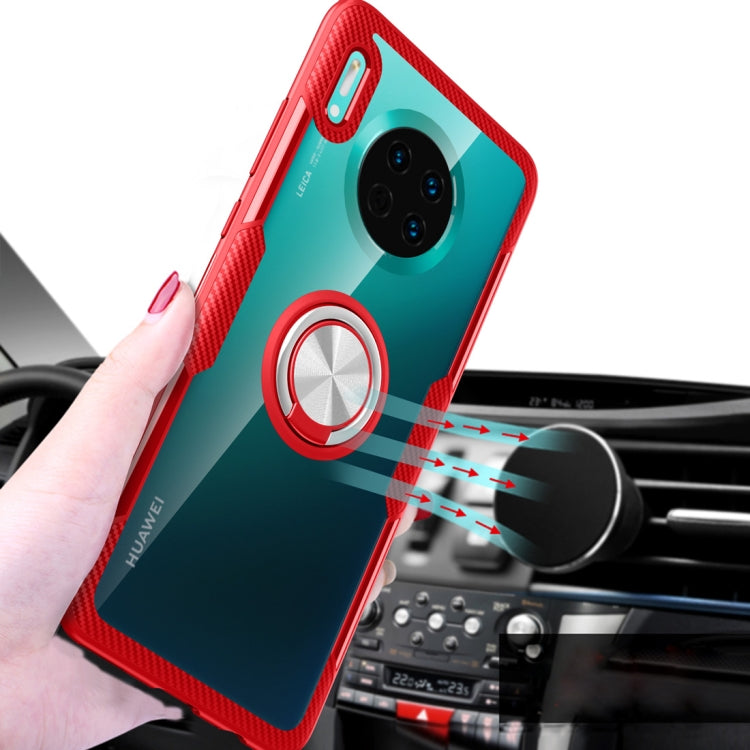 For Huawei Mate 30 Shockproof TPU + Acrylic Protective Case with Metal Ring Holder