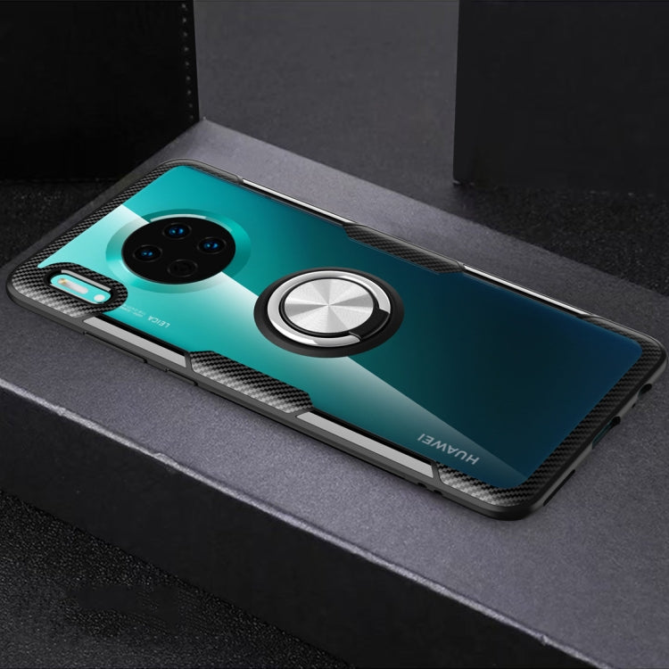 For Huawei Mate 30 Shockproof TPU + Acrylic Protective Case with Metal Ring Holder