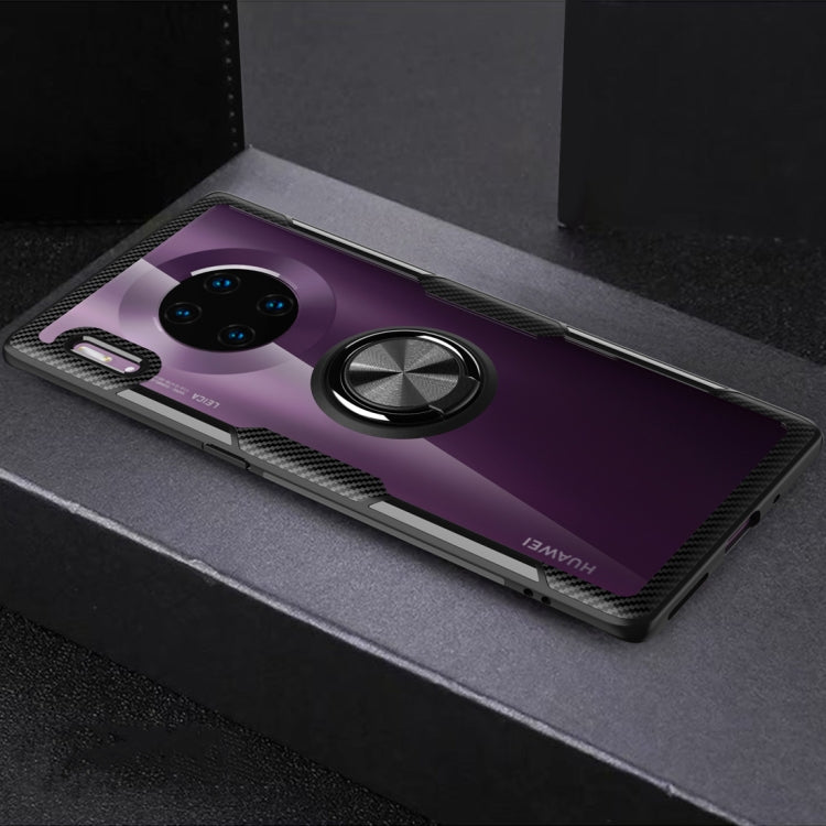 For Huawei Mate 30 Pro Shockproof TPU + Acrylic Protective Case with Metal Ring Holder