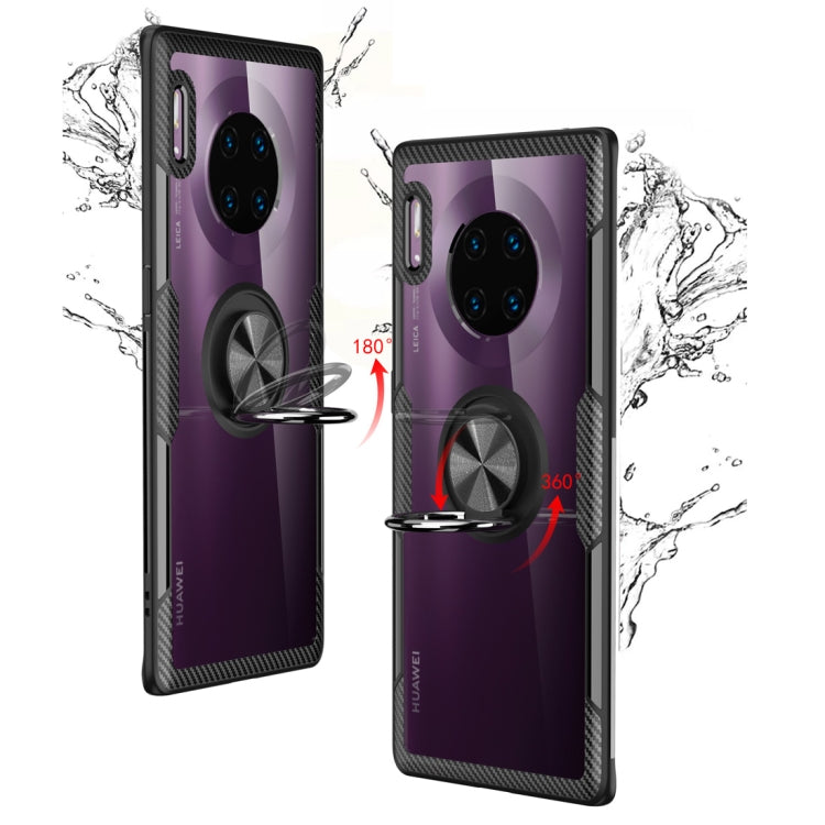 For Huawei Mate 30 Pro Shockproof TPU + Acrylic Protective Case with Metal Ring Holder